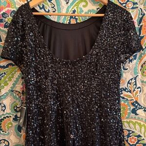 Adrianna Papell Black Sequin Maxi Dress New w/tags Size 14